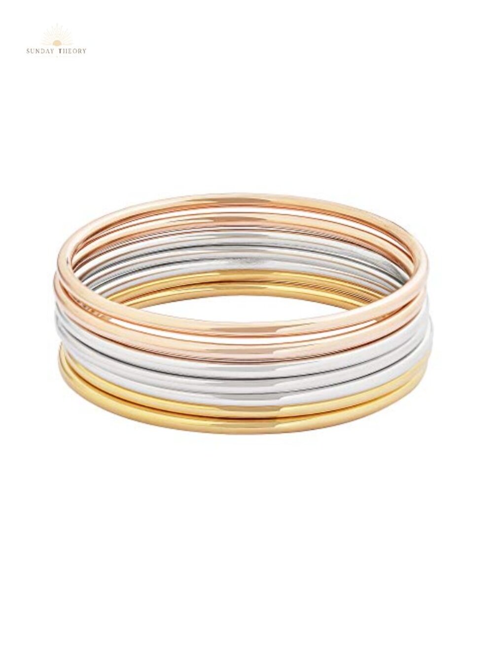 316L Surgical Stainless Steel Thin Round Bangle Bracelet Set of 7 Women
